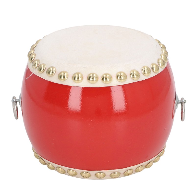Kids Chinese Drum Plastic Sheepskin Maple Wood Red Color Children