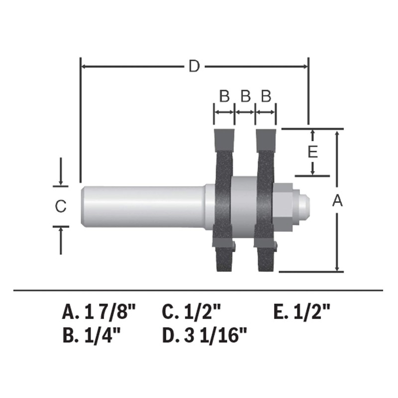 Bosch 84624MC 1-7/8 in. Tongue & Groove Router Bits