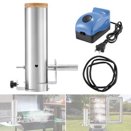 IRONWALLS Electric Cold Smoke Generator with Lid & Air Pump, Portable Barbecue Smoker, Wood Chips Pellets Smoker Generator with 1L Capacity, Stainless Steel Hot and Cold Smoke Maker Machine for Food