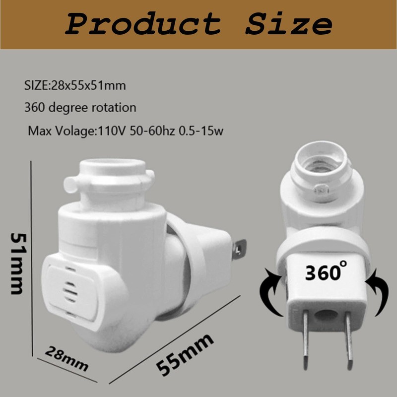 JNXQWE Auto On Sensor Plug in Night Light Module,Wall Light