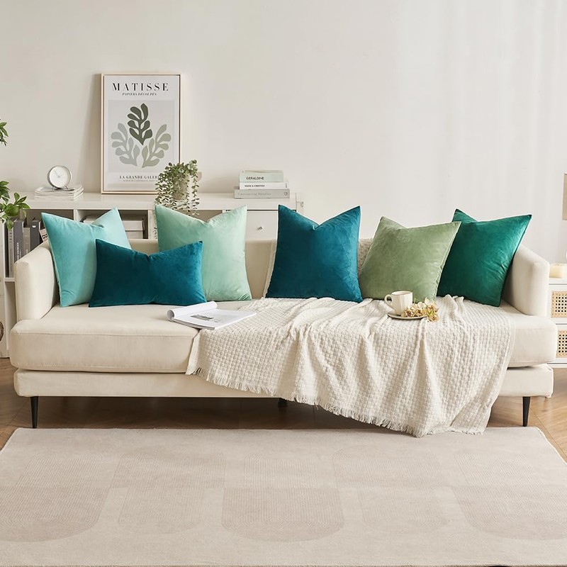 MIULEE Pack of 2 Velvet Pillow Covers Decorative Square Pillowcases