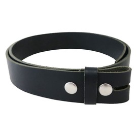 Stonestreet Leather Matte Black Belt Blank With Snaps, Buffalo Leather Belt Strip 50" - 60" Length, 8-10 oz West Tan Buffalo Belt Strap (1", Antique Copper)