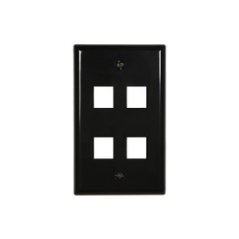 Networx Keystone Wall Plates (4 PORT, BLACK)
