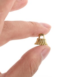 Veemoon 200 Stück Weihnachtsornamentkappen Weihnachtsdekoration Kugelanhänger Kappen Runde Ornamentkappe Für DIY-Dekorationen – Golden