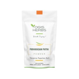 YOGIS HERBS Poovarasam Pattai Powder – Herbal Thespesia Populnea Bark for Digestive Health, Detox & Radiant Skin – 100% Natural & Pure (8 oz.)