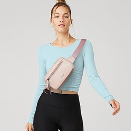 LATMAP 2L Fanny Packs Everywhere Belt Bag Small Fashion Crossbody Waist Pack Faux Leather Waterproof Sling Chest Bag for Women Trendy Light-Pink