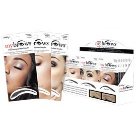 Godefroy MyBrows Long Lasting Eyebrow Transfers, High Arch, Medium Brown, 12-Pairs of Brows
