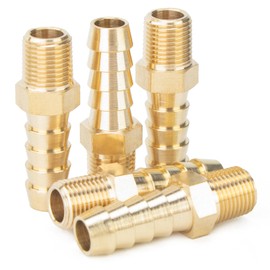 LTWFITTING Brass Barbed Fitting Coupler/Connector 1/8" Male BSPT x 5/16"(8mm) Hose Barb Fuel Gas Water (Pack of 5)