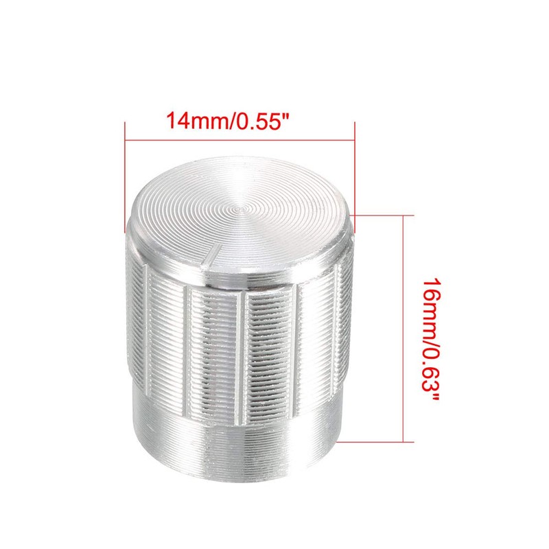 uxcell 3Pcs 16x14mm Aluminum Alloy Potentiometer Rotary Knob,for 6mm Diameter