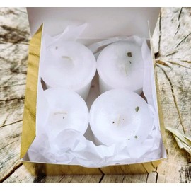 White Sage Box of 4 Votive Candles Natural Sage Organic Sage Cleansing Clearing Purifying