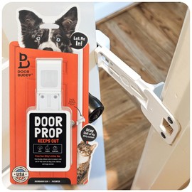 Door Buddy Door Prop for Cats - Easiest Cat Door Latch Holder to Keep Interior Door Open for Pets - Dog Proof Cat Feeding Station & Litter Box - Strong & Portable Door Stopper & Pet Gate Alternative