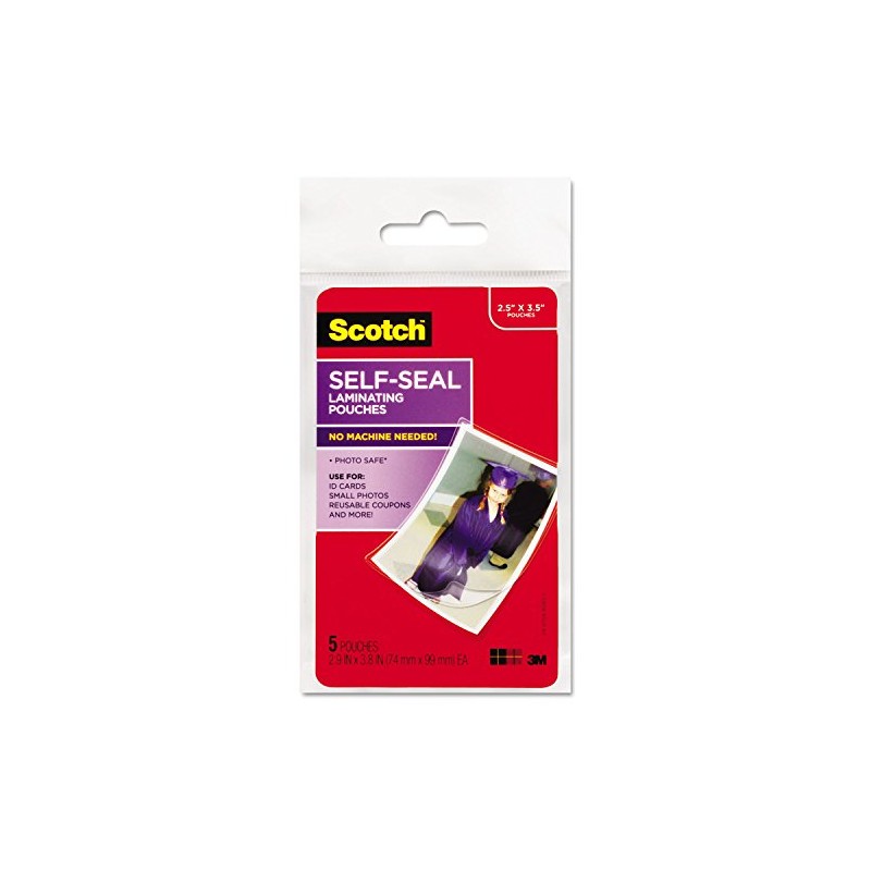 Scotch Self-Sealing Laminating Pouches, Wallet Size (Approx. 2.8″ x 3.8″