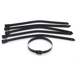 JEGS Wire And Cable Ties | Black Stainless Steel | 8 Inches Long | Made In USA | Package Of 6