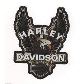 Harley Davidson Flying Bald Eagle Blank Bar and Shield Indoor Reflective Sticker Decal - 3-5/8" x 2-3/4" ~ Made in the USA!