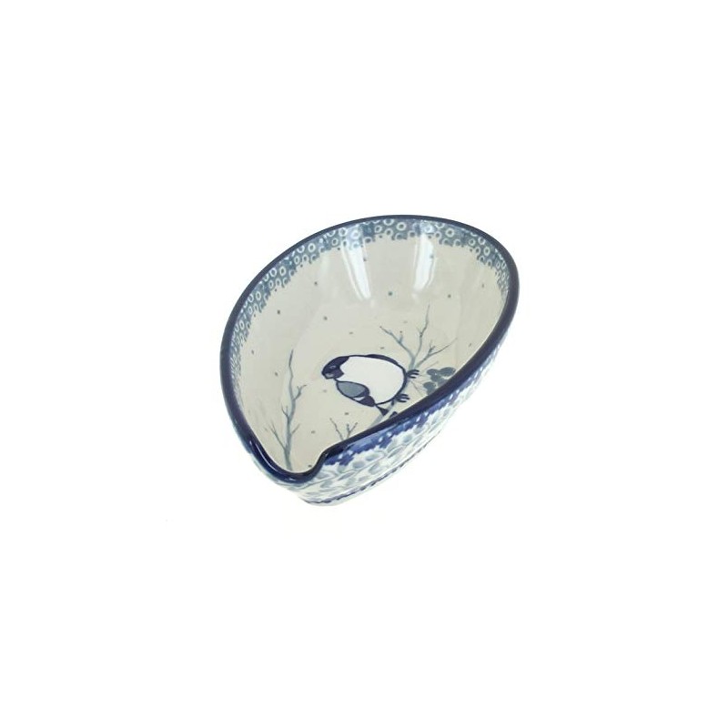 Blue Rose Polish Pottery Bluebird Small Spoon Rest