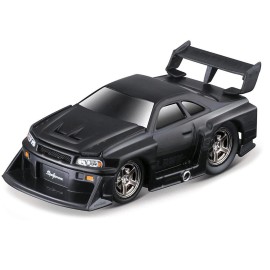 DCD 1999 Nissan Skyline GT-R (R34) #5 'Liberty Walk' Matt Black 1/64 Scale Diecast Model Car by Muscle Machines