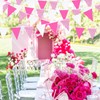 32Ft Hot Pink Party Decorations Pink Buffalo Plaid Checkered White