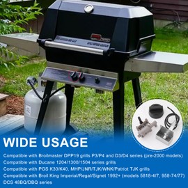 DPP-19 Rotary Piezo Igniter Kit, Gas Grill Rotary Igniters, Dual Output Spark Generator Kit Compatible with Broilmaster P/D Series Grills, Compatible with TJK WNK Grills Collector Box Wire & Igniter