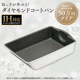 Iris Ohyama KITCHEN CHEF ISN-EG IH Compatible Egg Pan, Diamond Coated Pan, White, Marble, Removable Handle