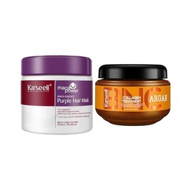 Karseell Purple Hair Mask and BNC Collagen Hair Treatment Deep Repair Conditioning 1050mL