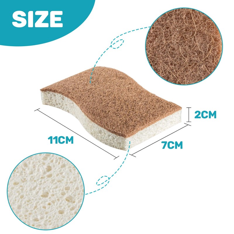 MAQIHAN 10PCS Natural Sponges for Dishes - Biodegradable Sponges Kitchen