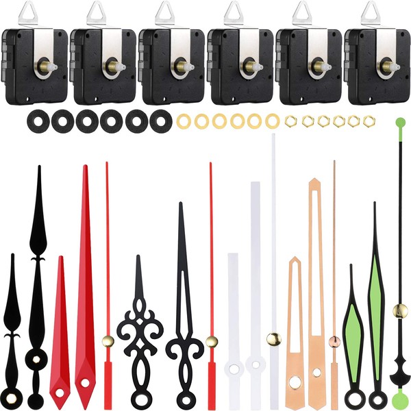 6 Pieces Clock Movement for Wall Clock Movement with Hands