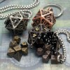 Haxtec Mini Metal DND Dice Set with Hollow Necklace Dice