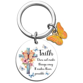 MOEXUKO Religious Gifts for Women Christian Keychain Inspirational Spiritual Gifts for Women Baptism Gift for Friends Sister Daughter Mom Birthday Thanksgiving Christmas Gift Faith Based Keyring