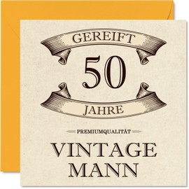 Stuff4 50th Birthday Card for Men - Vintage Man - Happy Birthday Cards for 50 Year Old Man Dad Grandpa Uncle 145mm Fifty Fiftieth Birthday Greeting Cards