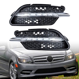 LeeMas Left Right LED DRL Daytime Running Light Compatible with 2008-2011 Mercedes W204 Sport W204 AMG Sport C-Class