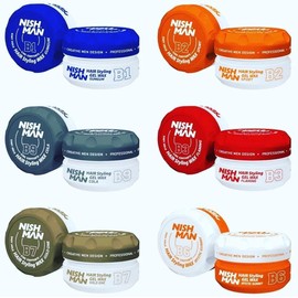 Nishman Hair Styling Wax for Men, B1 GumGum, Gummy Wax 150 ml | Edge Control | Ultra High Strong Hold | Hair Clay Aqua Wax (2 Pack)