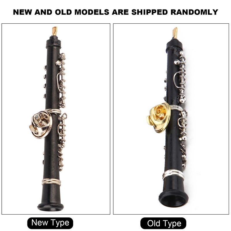 Oboe Shape Design Mini Pin Brooch Musical Instrument Craft Clothing