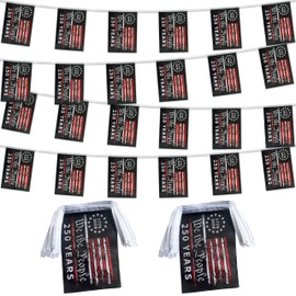 KERDA 250th Anniversary USA Flag Banner,250 Birthday Flags Bunting We The People 250 Years of Freedom 1776-2026 Patriotic Small Mini String Flags,60 Feet 40 Flags