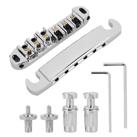GA102 Electrical Guitar Roller Bridge Guitar Accessory Metal Guitar Bridge Set(Chrome)