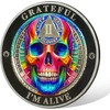 DeDecoml Sobriety Token Rainbow Skull Design with Inspirational Prayer（2 Year）