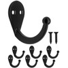 Fuxxer 6 Classic Iron Hooks Coat Hooks Clothes Hooks (Black)