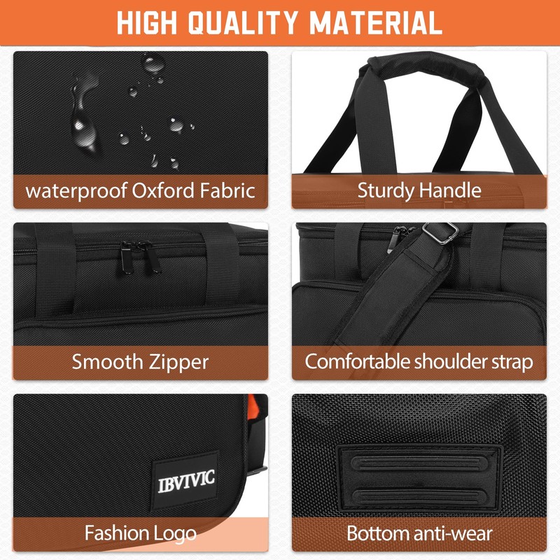 IBVIVIC DJ Cable File Bag with 6 Detachable Dividers High