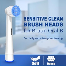 Pro Sensitive - Cabezales de repuesto para el cuidado de las encías compatibles con cepillos de dientes eléctricos Oral-B, paquete de 8 cabezales de c