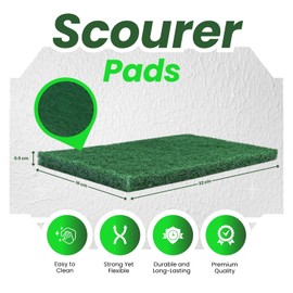 HOMESHOPA Heavy Duty Scourer Pads, 50Pk Multipurpose Kitchen & Household Cleaning Scrubber Sponge For Effortless Cleaning in Kitchen, Home, Office - Dishes, Pots, Barbeque, Pan and More