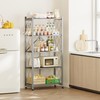 5-Tier Foldable Metal Storage Shelf with Wheels, 750 lb Capacity