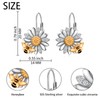 Daisy Bee Earrings 925 Sterling Silver LeverBack Drop Dangle Earrings