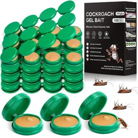 48 Pack Cockroach Gel, Upgraded Indoor Roach Gel Fast-Acting & Long-Lasting, Easy to Apply Kitchen Bathroom Basement Indoor, No Mess