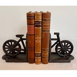 Retrome Decorative Bicycle Book Ends Pair, Antique Bike Bookends for Shelves, Cast Iron