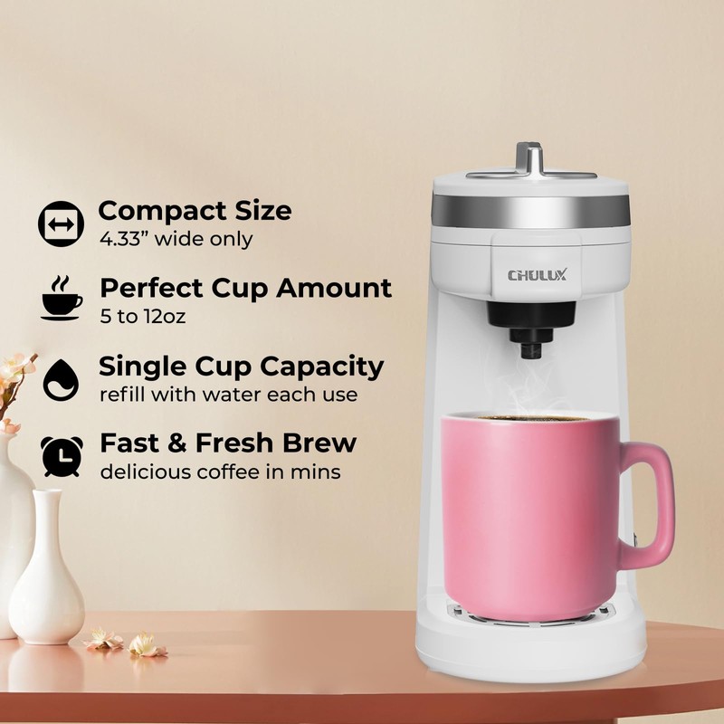 CHULUX Mini Coffee Maker for K Capsule, Single Serve Coffee