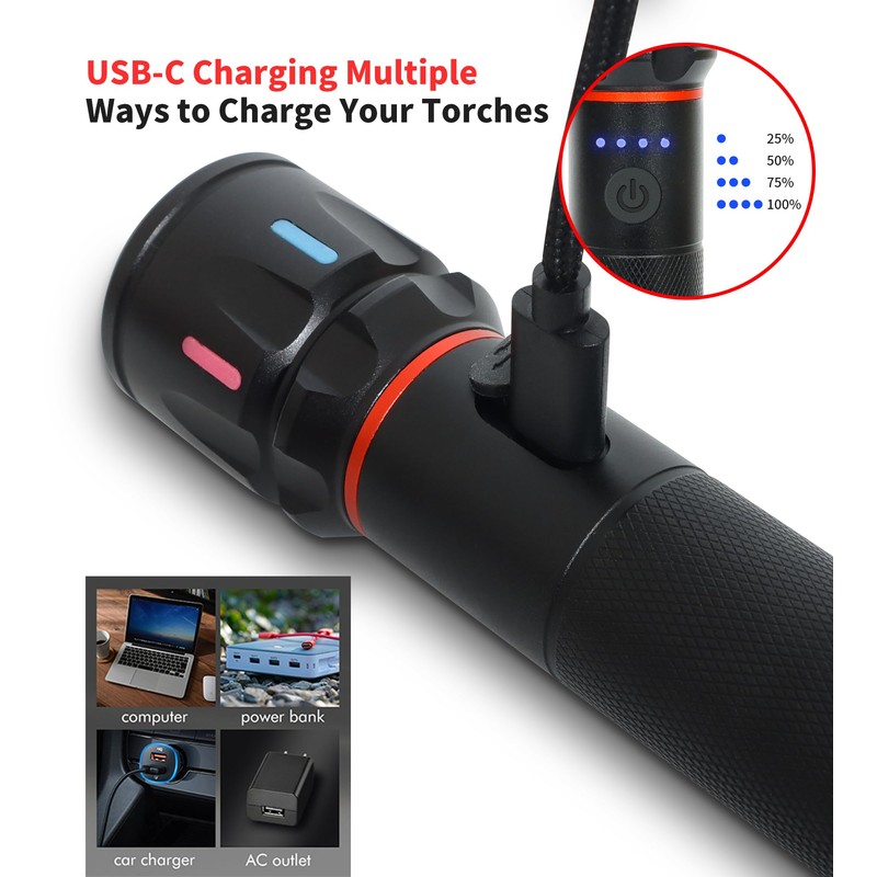 wahliwahli LED Rechargeable Flashlights High Lumens, 1500+ Lumens Super Bright