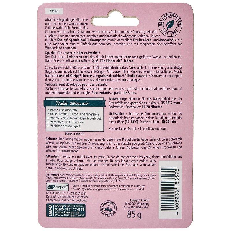 Kneipp naturkind Einhornparadies Sprudel Kinderbad, 85g