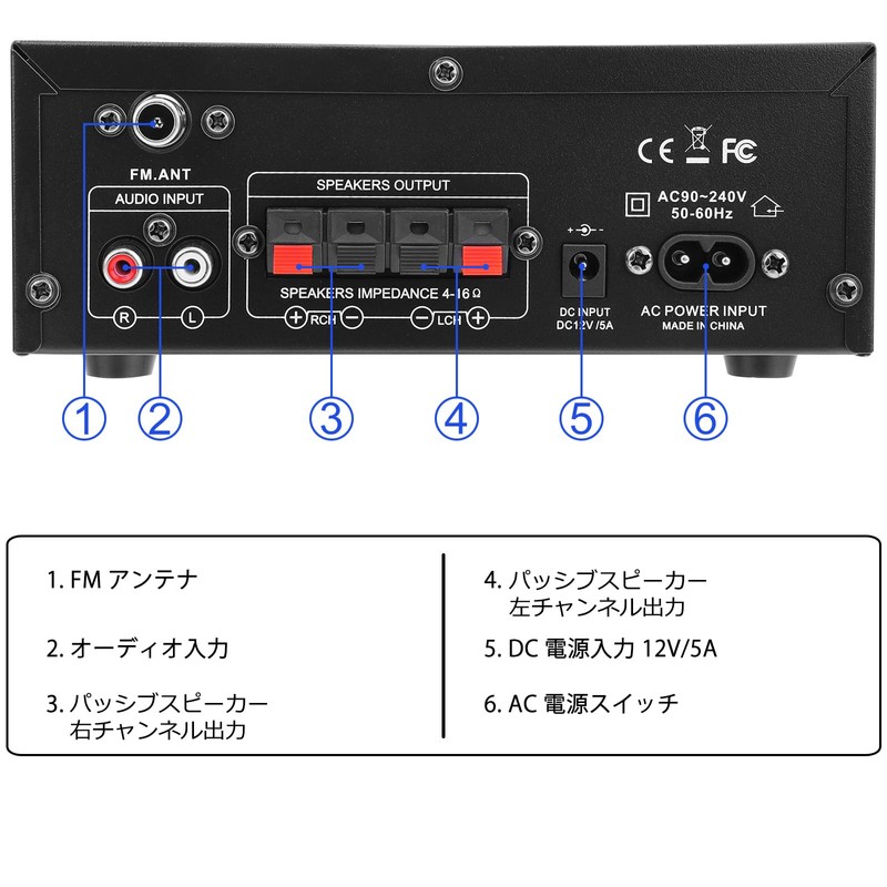 Power Amplifier Hifi Stereo 2.0 Channel 2X20W Audio Amplifier Digital