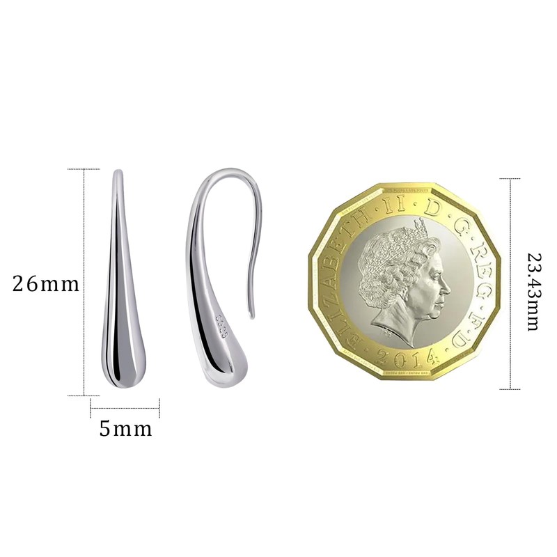 Silber Teardrop Pull Through Ohrringe Silber Ohrringe Drop Dangle Ohrringe