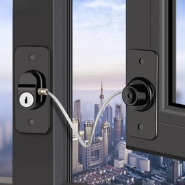 Easy-Attach Key Lock for Windows, Front Doors, and Gates Anti-Opening White 1pc 2ea