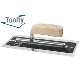 Toolty Ultra Flexible Plaster Finishing Skimming Trowel - Stainless Steel Finishing Hand Tool - with Wooden Handle - 11 inch - TLTY8040